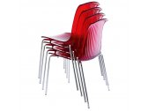 Комплект прозрачных стульев Siesta Contract Allegra Set 2 сталь, поликарбонат красный Фото 3