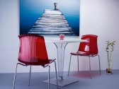 Комплект прозрачных стульев Siesta Contract Allegra Set 2 сталь, поликарбонат красный Фото 4