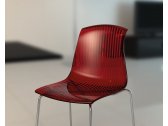 Комплект прозрачных стульев Siesta Contract Allegra Set 4 сталь, поликарбонат красный Фото 6