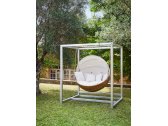 Кресло подвесное плетеное POINT Armadillo Swing With Base алюминий, искусственный ротанг, акрил соломенный Фото 3
