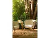 Кресло плетеное с подушкой POINT ARC Club Armhair алюминий, тик, роуп, акрил белый Фото 6