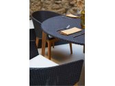 Кресло плетеное с подушкой POINT ARC Dining Armhair тик, алюминий, искусственный ротанг, акрил черный Фото 6
