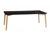 Стол плетеный обеденный POINT ARC Rectangular Dining Table тик, искусственный ротанг черный Фото 1