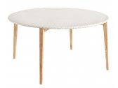 Стол плетеный обеденный POINT ARC Rectangular Coffee Table тик, искусственный ротанг белый Фото 1