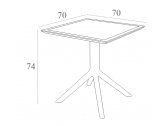 Стол пластиковый Siesta Contract Sky Table 70 сталь, пластик черный Фото 2
