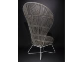 Кресло плетеное RosaDesign Virgo  алюминий, роуп, ткань белый, коричнево-черный, белый Фото 4