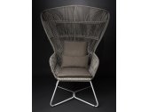 Кресло плетеное RosaDesign Virgo  алюминий, роуп, ткань белый, коричнево-черный, белый Фото 2