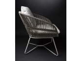 Кресло плетеное RosaDesign Virgo  алюминий, роуп, ткань белый, коричнево-черный, белый Фото 1