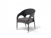 Кресло плетеное 4SIS Корретто алюминий, искусственный ротанг, ткань коричневый Фото 1