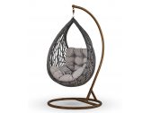 Кресло плетеное подвесное Afina N886-W72 Dark Grey искусственный ротанг, сталь коричневый, серый Фото 1