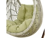 Кресло плетеное подвесное Afina N886-W71 White искусственный ротанг, сталь светлый, зеленый Фото 2