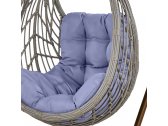 Кресло плетеное подвесное Afina N886-W72 искусственный ротанг, сталь светло-серый, синий Фото 2