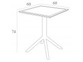 Стол пластиковый складной Siesta Contract Sky Folding Table 60 сталь, пластик черный Фото 3