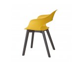 Кресло пластиковое Scab Design Natural Lady B бук, технополимер черный бук, желтый Фото 2