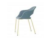 Кресло с обивкой Scab Design Lady B Pop сталь, технополимер, ткань золотой, голубой Фото 2