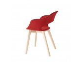 Кресло с обивкой Scab Design Natural Lady B Pop бук, полипропилен, ткань отбеленный бук, красный Фото 2