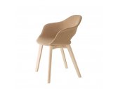 Кресло с обивкой Scab Design Natural Lady B Pop бук, полипропилен, ткань отбеленный бук, тортора Фото 2