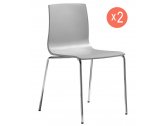 Комплект пластиковых стульев Scab Design Alice Set 2 сталь, технополимер хром, светло-серый Фото 1