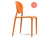 Комплект пластиковых стульев Scab Design Gio Set 2 стеклопластик оранжевый Фото 1