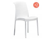 Комплект пластиковых стульев Scab Design Jenny Set 2 анодированный алюминий, полипропилен белый Фото 1