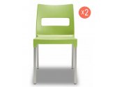 Комплект пластиковых стульев Scab Design Maxi Diva Set 2 алюминий, технополимер, стекловолокно фисташковый Фото 1