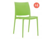 Комплект пластиковых стульев Siesta Contract Maya Set 4 пластик зеленый Фото 1