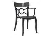 Кресло пластиковое PAPATYA Opera-K полипропилен, стекловолокно, поликарбонат черный, дымчатый Фото 1