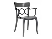 Кресло пластиковое PAPATYA Opera-K полипропилен, стекловолокно, поликарбонат анрацит, дымчатый Фото 1