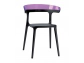 Кресло пластиковое PAPATYA Luna стеклопластик, пластик черный, фиолетовый Фото 1