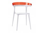 Кресло пластиковое PAPATYA Luna полипропилен, стекловолокно, поликарбонат белый, красный Фото 1
