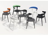Кресло пластиковое PAPATYA Luna стеклопластик, поликарбонат черный, оранжевый Фото 4
