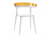 Кресло пластиковое PAPATYA Luna стеклопластик, пластик белый, оранжевый Фото 1