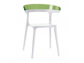 Кресло пластиковое PAPATYA Luna полипропилен, стекловолокно, поликарбонат белый, зеленый Фото 1