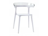Кресло пластиковое PAPATYA Luna полипропилен, стекловолокно, поликарбонат белый, прозрачный Фото 1