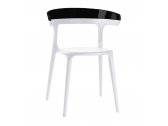 Кресло пластиковое PAPATYA Luna полипропилен, стекловолокно, поликарбонат белый, черный Фото 1