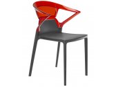 Кресло пластиковое PAPATYA Ego-K стеклопластик, пластик антрацит, красный Фото 1