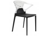 Кресло пластиковое PAPATYA Ego-K полипропилен, стекловолокно, поликарбонат черный, прозрачный Фото 1