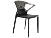 Кресло пластиковое PAPATYA Ego-K полипропилен, стекловолокно, поликарбонат черный, дымчатый Фото 1