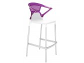 Кресло пластиковое барное PAPATYA Ego-K Bar алюминий, стеклопластик, пластик белый, фиолетовый Фото 1
