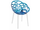 Кресло прозрачное PAPATYA Flora полипропилен, стекловолокно, поликарбонат синий Фото 1