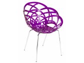 Кресло прозрачное PAPATYA Flora ML сталь, поликарбонат фиолетовый Фото 1
