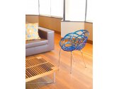 Кресло прозрачное PAPATYA Flora ML сталь, пластик синий Фото 4