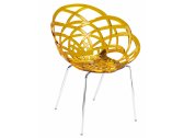 Кресло прозрачное PAPATYA Flora ML сталь, поликарбонат светло-оранжевый Фото 1