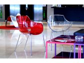 Кресло прозрачное PAPATYA Opal ML сталь, пластик красный Фото 4