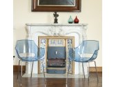 Кресло прозрачное PAPATYA Opal-ML сталь, поликарбонат хромированный, синий Фото 4
