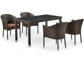 Комплект плетеной мебели Afina T256A/Y350A-W53 4PCS Brown искусственный ротанг, сталь коричневый Фото 1