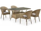 Комплект плетеной мебели Afina T198B/Y97B-W56 Light Brown искусственный ротанг, сталь светло-коричневый Фото 1