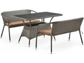 Комплект плетеной мебели Afina T198D/S139B-W53 Brown искусственный ротанг, сталь коричневый Фото 1
