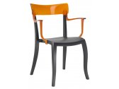 Кресло пластиковое PAPATYA Hera-K стеклопластик, пластик антрацит, оранжевый Фото 1
