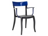 Кресло пластиковое PAPATYA Hera-K стеклопластик, поликарбонат антрацит, синий Фото 1